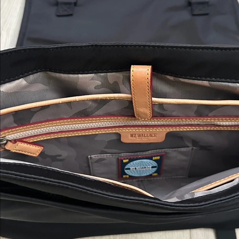 🖤 NEW MZ WALLACE Bleecker Messenger bag black crossbody bag straps nylon unisex